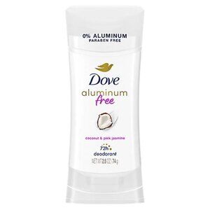 Dove 0% Aluminum Women's Deodorant Stick, Coconut and Pink Jasmine, 2.6 oz